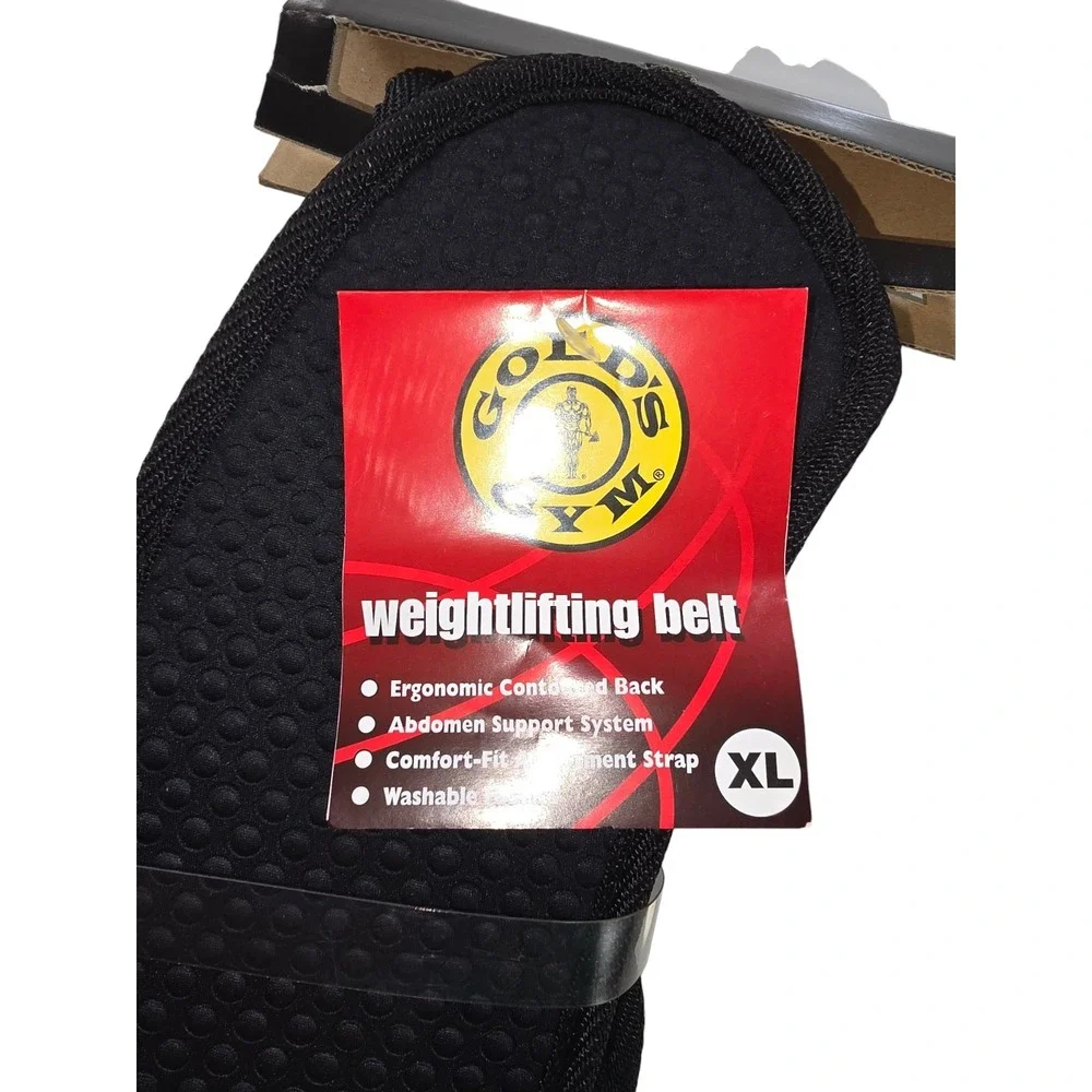 NEW Golds Gym Weight Lifting Belt Size XL Extra Large‎ Black Padded Support